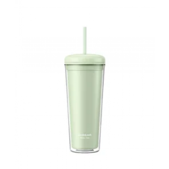 Ly nhựa 2 lớp LocknLock kèm ống hút Macaron Double Wall Cold Cup 750ml-HAP533