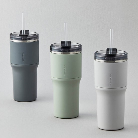 Bình Giữ Nhiệt Lock&Lock Metro Drive 650ml Kèm Ống Hút Và Cọ Rửa - 3 Màu (Xám, Xanh Mint, Trắng) - LHC4277