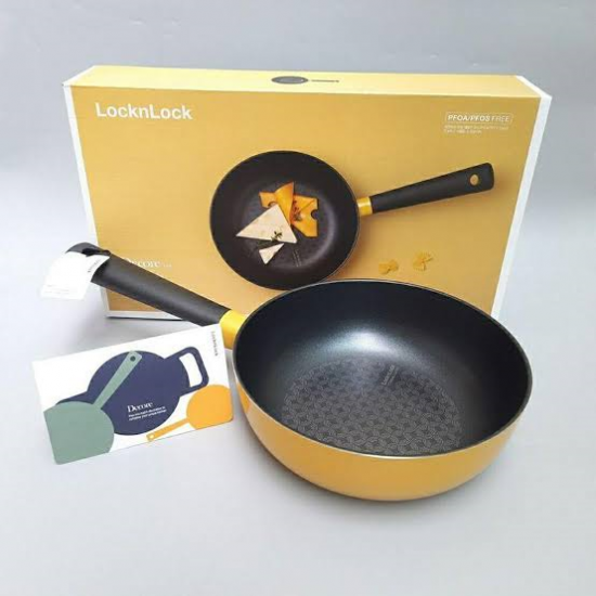 Chảo Sâu Lòng Decor LocknLock, 22cm – Màu Vàng-LDE1225IH