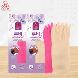 Găng tay cao su găng tay rửa chén bán cao su tự nhiên Hồng Ngọc Size XL