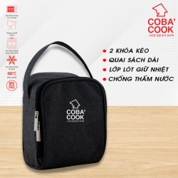 Túi đựng hộp cơm hình vuông logo COBA'COOK 3 hộp dung tích 370ml - CBS