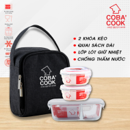 Bộ Hộp Đựng Cơm Giữ Nhiệt Hộp Đựng Cơm Thủy Tinh COBA'COOK Kèm Túi Giữ Nhiệt - CCL6NR43BS