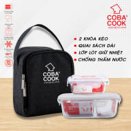 Bộ Hộp Đựng Cơm Giữ Nhiệt Hộp Đựng Cơm Thủy Tinh COBA'COOK Kèm Túi Giữ Nhiệt - CCL6NL32BS