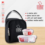 Bộ Hộp Đựng Cơm Giữ Nhiệt Hộp Đựng Cơm Thủy Tinh COBA'COOK Kèm Túi Giữ Nhiệt - CCL6NR42BS