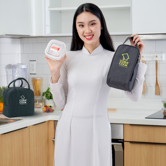 Bộ 2 hộp chữ nhật 370ml và 1 hộp tròn 400ml + 1 túi giữ nhiệt - CBH2L37R4BS