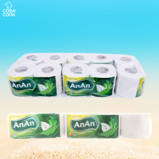 Khăn Giấy Vệ Sinh Anan 10 Cuộn Khăn Giấy Khô Đa Năng 2 Lớp