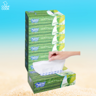 Combo 6 Giấy Lụa Hộp Pulppy Hương Trà Khăn Giấy Rút 100 Tờ 2 Lớp