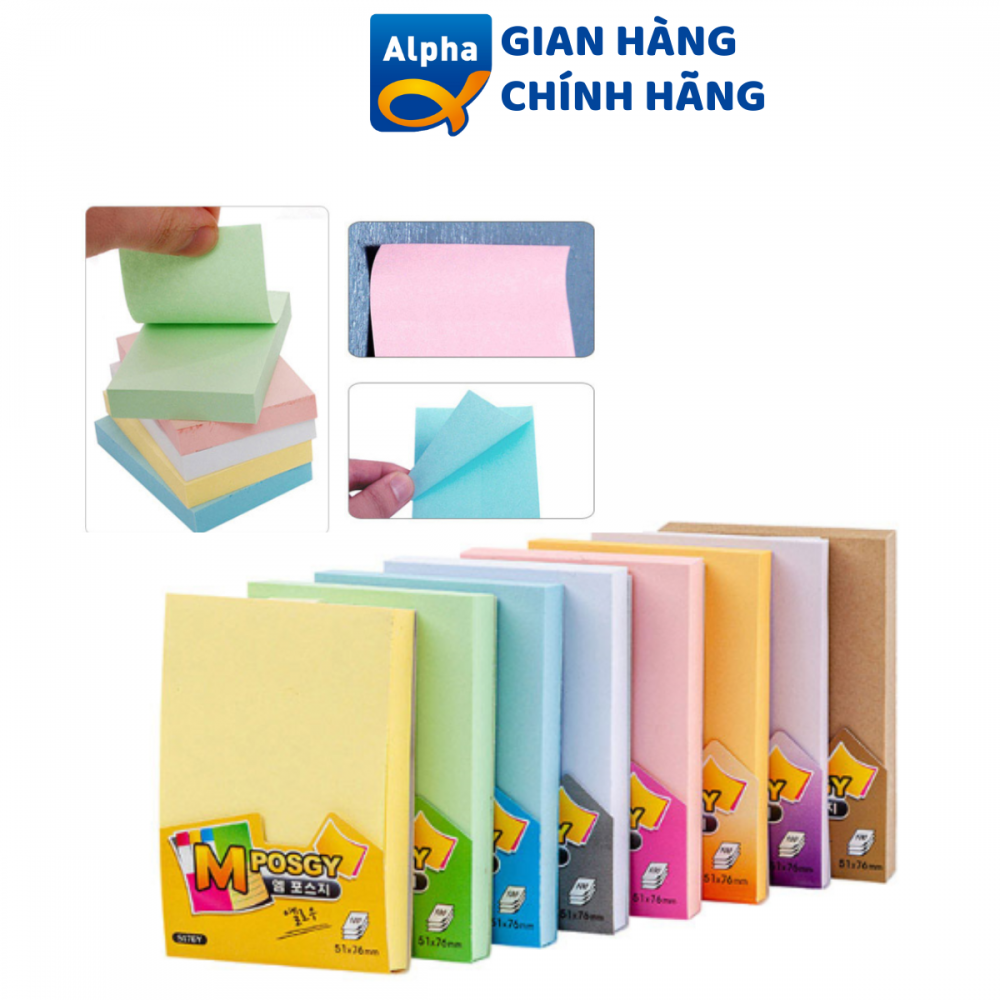 Giấy note, giấy dán ghi chú nhiều màu cao cấp 51x76mm