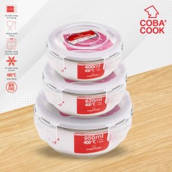 Bộ 3 hộp đựng thực phẩm hình tròn đủ kích thước - CCR4R6R93